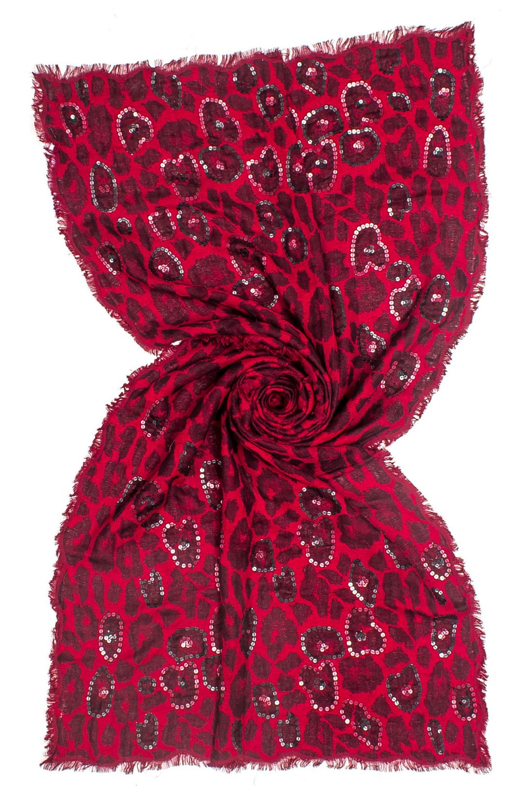Stola jacquard maculata - RED