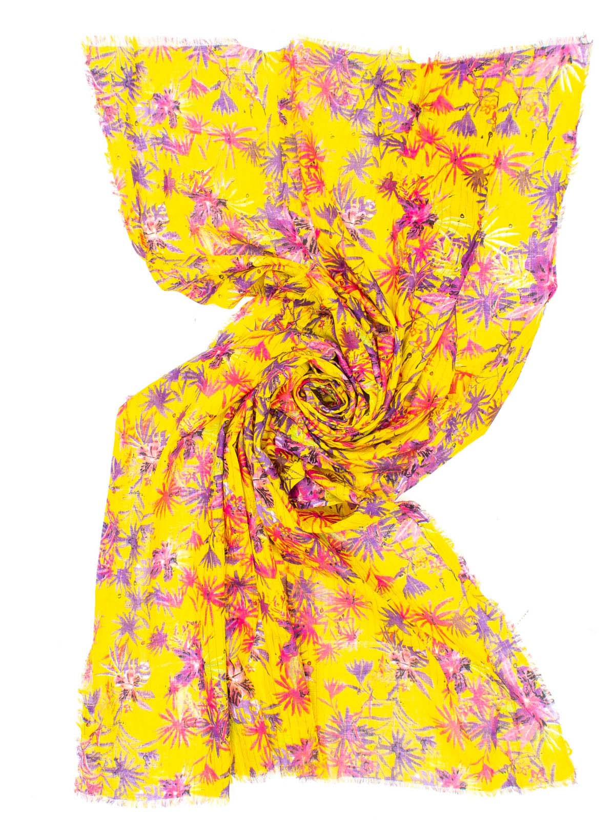 STOLA SMALL JUNGLE LUREX ORO100X180CM 95%COT 5%LUREX MADEI IN INDIA - GIALLO