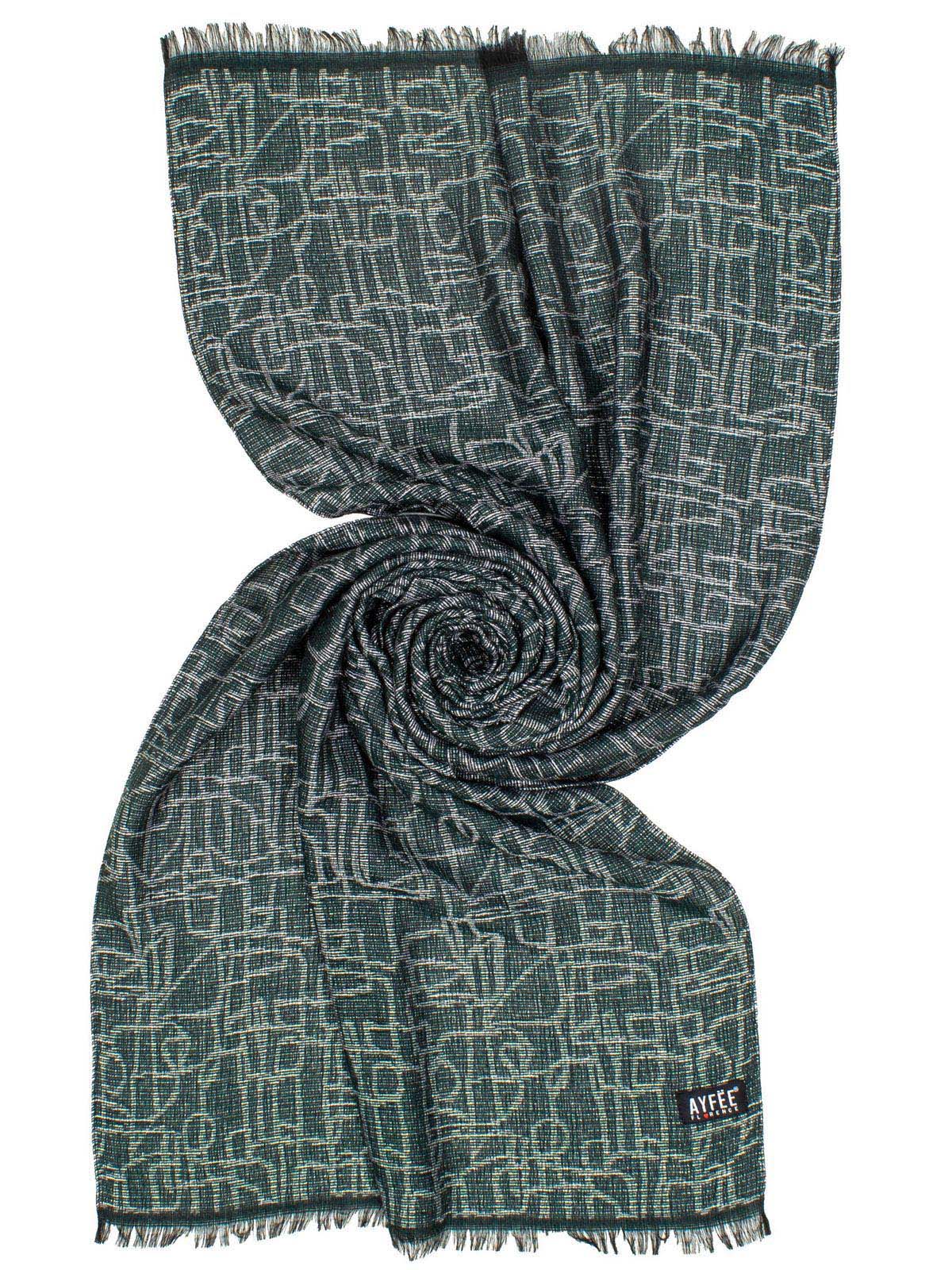 Stola jacquard geometric abstract lurex - GREEN