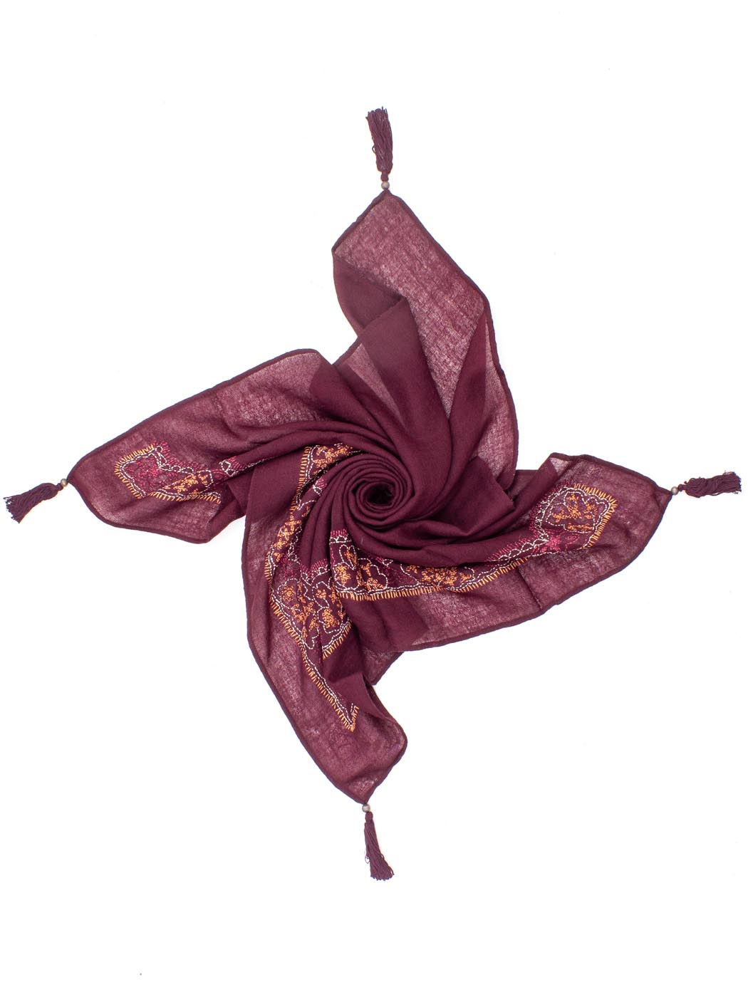 Foulard lana ricamato - CHOCO