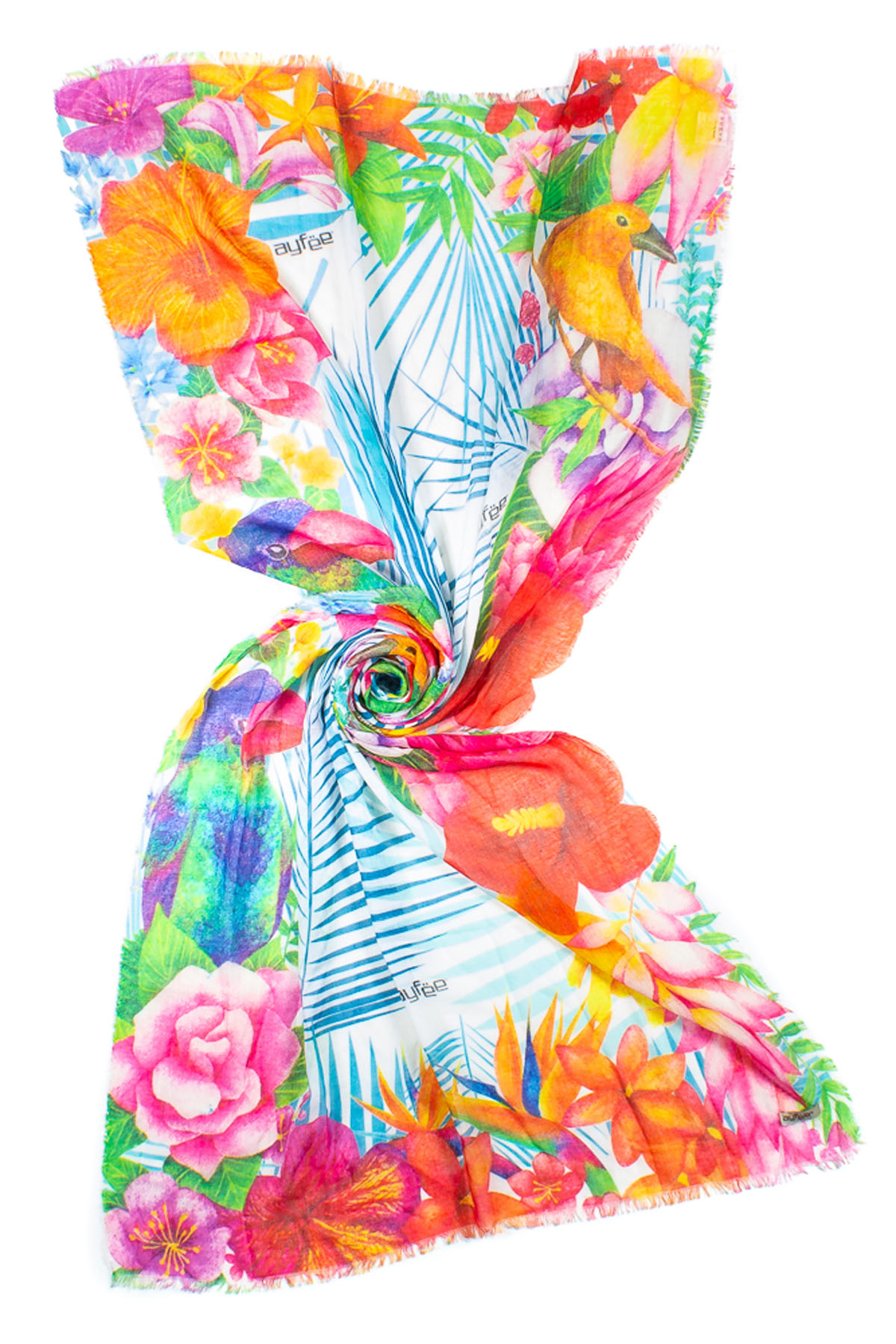 STOLA STAMPA FANTASIA 70X180, 50%PL 50%VI, MADE IN ITALY - GIUGLA DI FIORI
